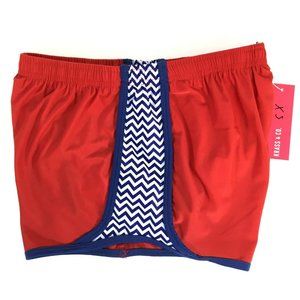 Krass & Co Making Waves Athletic Shorts Size XS Red Blue White
